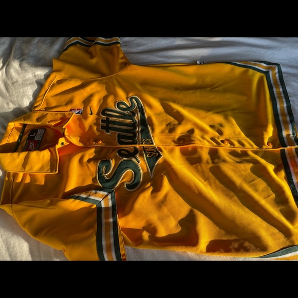 Vintage Seattle Sonics Basketball Warmup Jersey Authentic Sewn Nike Supersonics - Picture 12 of 14